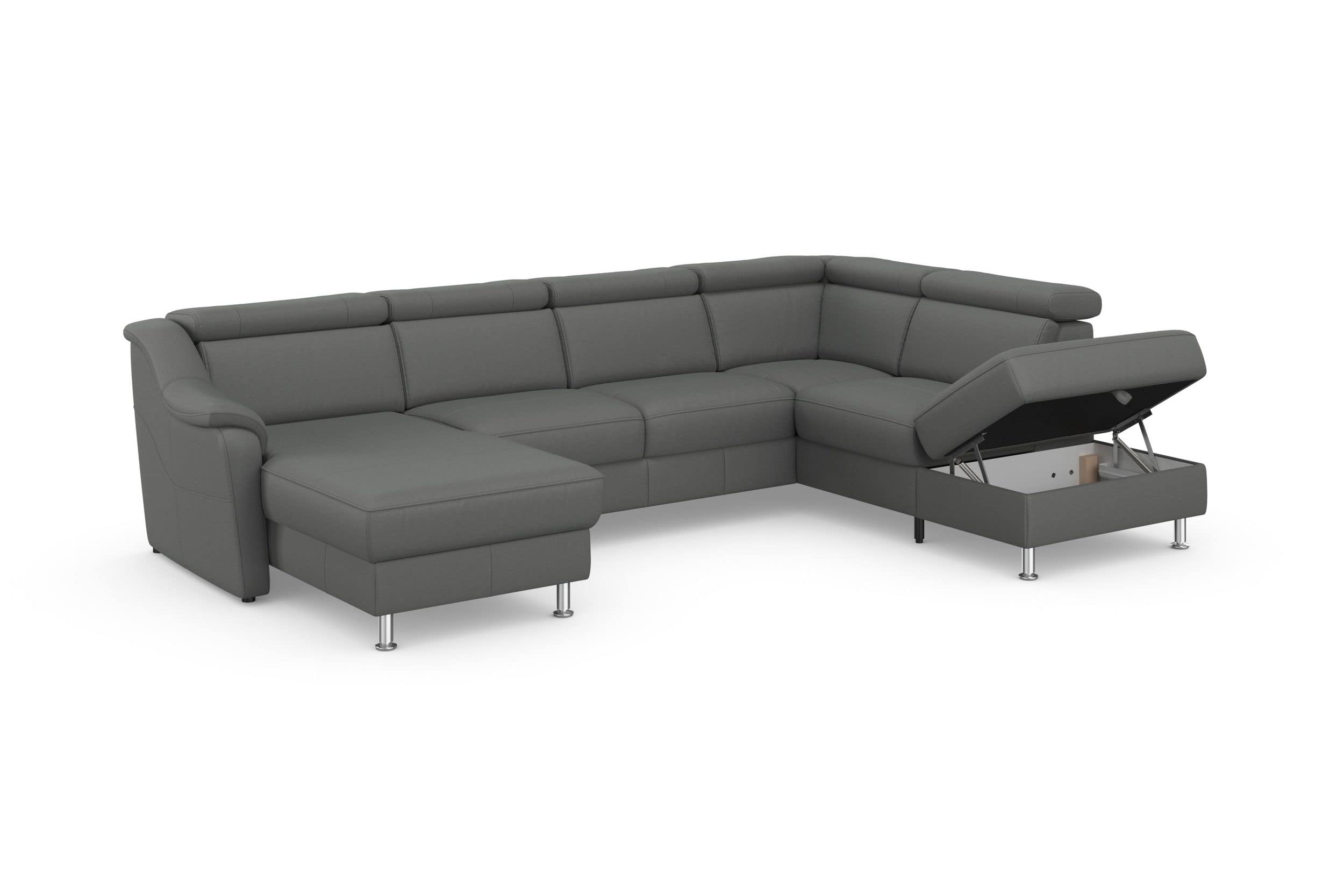 Fabrique nova 7 Seater Ushape Sofa Cum Bed Fabric Sofa Set Grey (RHS) 4
