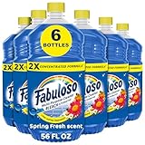 Fabuloso 2X Multi-Purpose Cleaner Bleach Alternative, No Rinse Floor Cleaner, Long-Lasting Freshness, Spring Fresh Scent, 56 fl oz