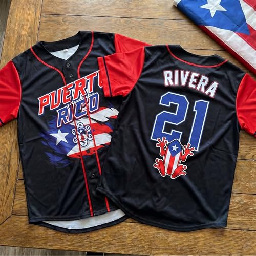 Custom Puerto Rico Baseball Jersey - Personalized Boricua Pride Shirt Name & Number - Men Women Softball Uniform Team Gifts miniatura 3