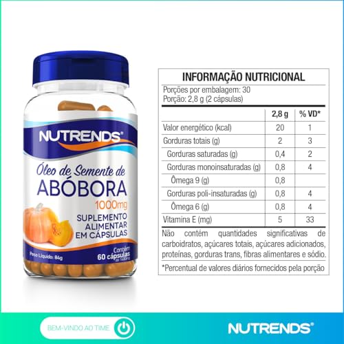 Nutrends Óleo De Semente De Abóbora 60 Cápsulas