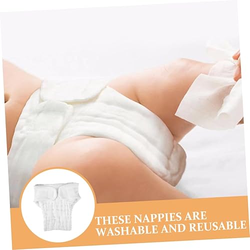 Miniatura 8 de NOLITOY 5 piezas de pañales de tela lavables y reutilizables para gasa de algodón suave y absorbente durante meses bajo la piel suave para uso