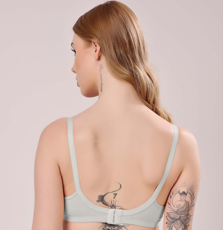 Image of London Hills Regular Bra for Women Everyday Non Padded Wire Free Full Coverage Cotton Blend