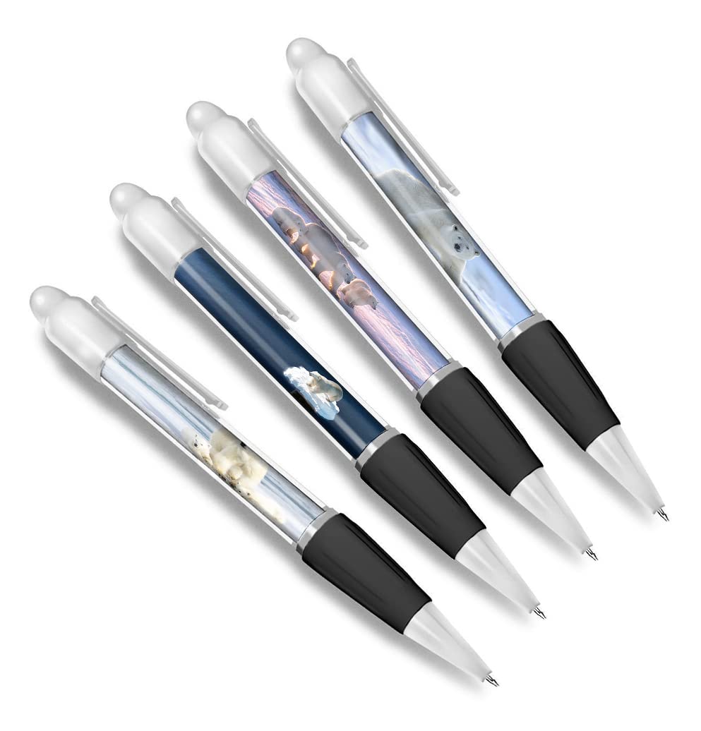 DV DESIGN Set of 4 Polar Bear White Ballpoint Pens