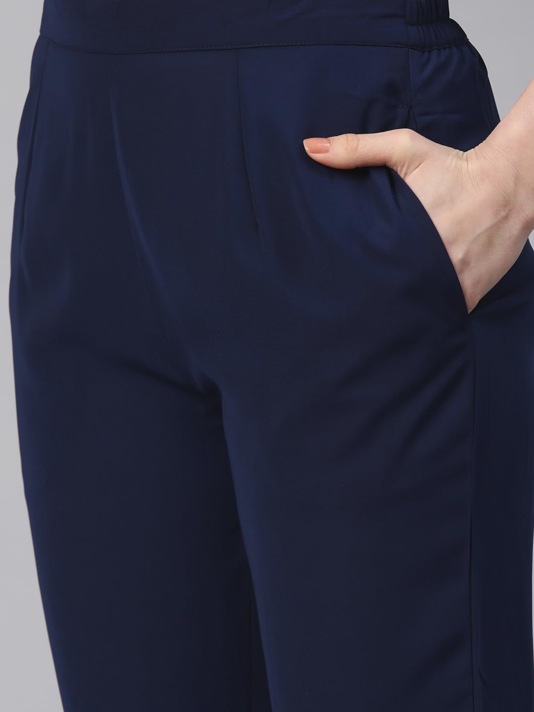 Cottinfab Solid Navy Lapel Collared Blazer 1