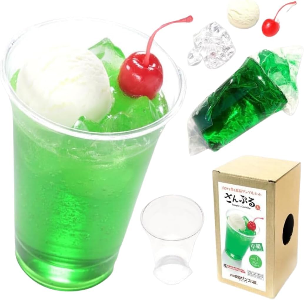 Ganso Foods Sample Shop (Official) Make Your Own Food Sample Kit Sanpurun Drink Vol.1 Melon Float Replica Food, Handmade, DIY Freely Craft : Toys & Games