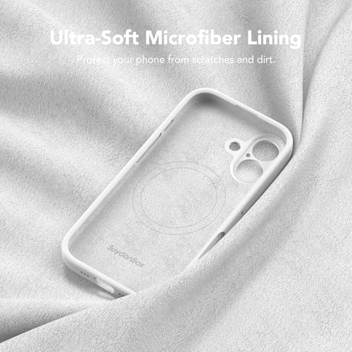Image of Magnetic for iPhone 17 Case, Compatible with MagSafe, [Full Camera Protection][Screen Protector] Silicone Shockproof Protective Phone Case for iPhone 17 6.3 inch, White