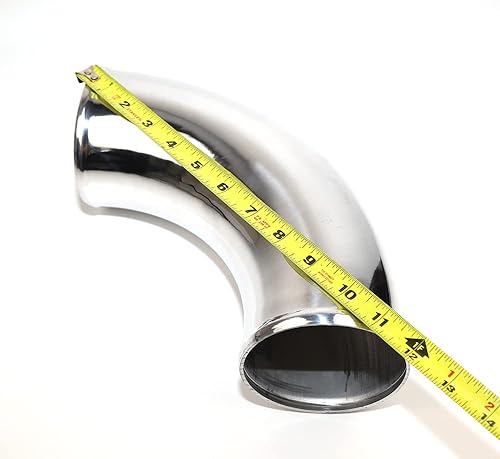 Miniatura 8 de Tubo universal de 12 pulgadas de longitud, tubo de aluminio de 2 pulgadas de diámetro exterior, entrada de aire pulido, intercooler, turbo (2