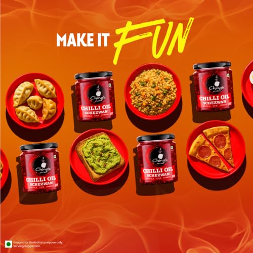 Image of Ching's Chilli Oil Schezwan - 170g | Garlic Schezwan Chilli Oil with Real Sichuan Pepper| Use on Noodles, Fried Rice, Momos, Pizza, Pasta, Indian Curries & Dal| Drizzle, Stir, Spread