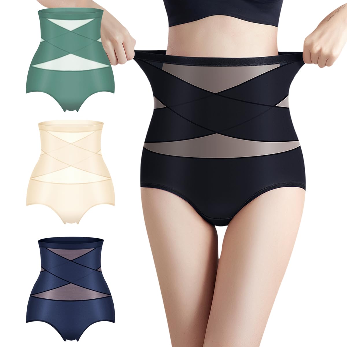 LEYSHE Shapewear dames buikweg hoge taille shaping korsetbroek shorts naadloos ondergoed anti-schuren korsetbroek sterk vormend, nude, S