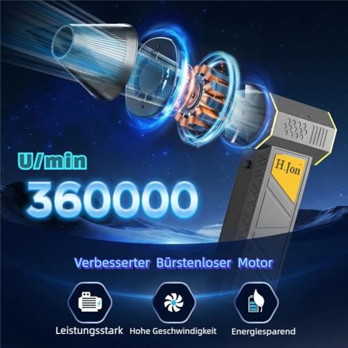 XUANHONG-TECH Elektrisches Staubgebläse Air Duster, 130000 U/min Wiederaufladbares Mini Gebläse, Druckluftgebläse für Reinigung PC Tastatur Auto Haus Outdoor Büro