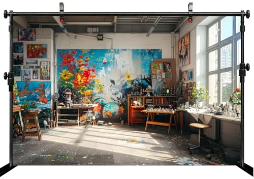 Fondo de estudio arte graffiti 9x6 pies microfibra miniatura 3