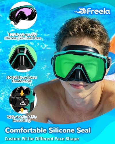 Kids Dry Snorkel Set Scuba Diving Mask 180° View Anti-Fog Snorkeling Kit - image 2