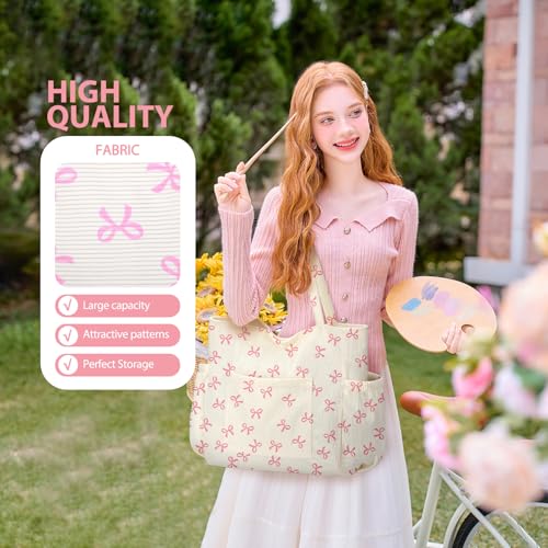 Bolso Tote de Pana para Mujer con 6 Bolsillos miniatura 7