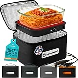 Four électrique portable, chauffe-aliments, 12 V/24 V/110 V 3 en 1 - Boîte à lunch électrique portable sans fil pour voiture et camion, four à micro-ondes personnel pour voyages et bureau