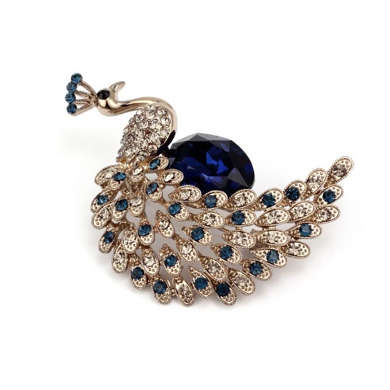 Broche de pavo real con cristales brillantes para vestidos de fiesta 2