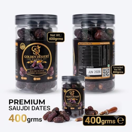 Image of Golden Dessert Global Kalmi(safawi) Super Jumbo Khajoor Premium Dates | Large Size Kalmi Dates | Naturally Sweet & Soft Dry Fruit | Healthy Energy Snack | No Added Sugar | Vegetarian