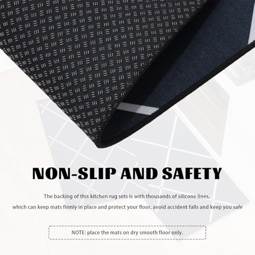 LY4U Kitchen Rug Set of 2, Washable Kitchen Floor Mats, Non-slip Runner - Image 4