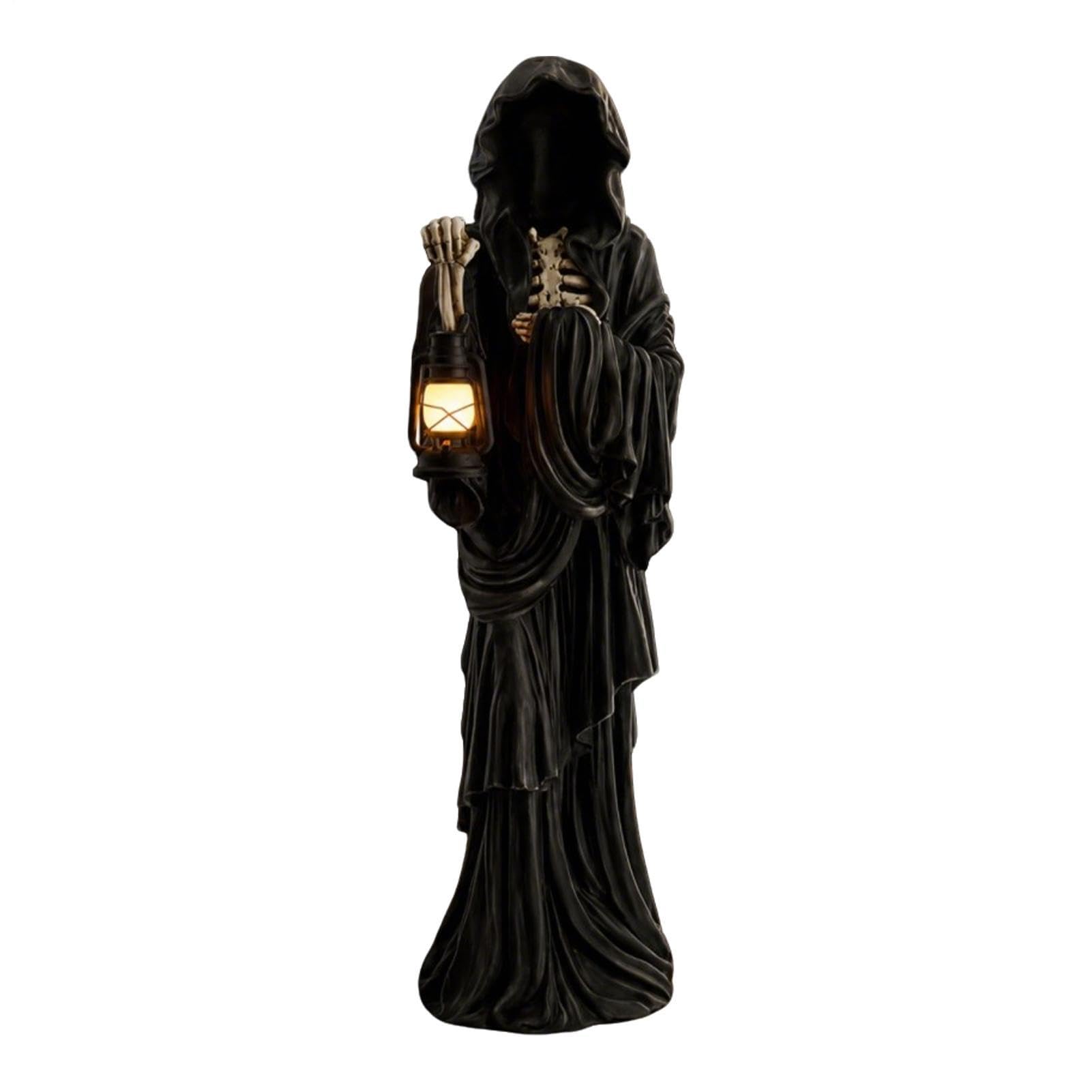 Statuette en résine d'halloween avec lanterne finition artisanale