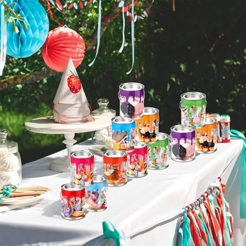 Image of Reallnaive 8 Pcs End of the Year Student Gifts Art Paint Party Favors Supplies Plus Size Clear Empty Paint Cans with Lids Plastic Buckets Transparent Containers for Treats Crafts, 4. 72 x 6. 1 Inch