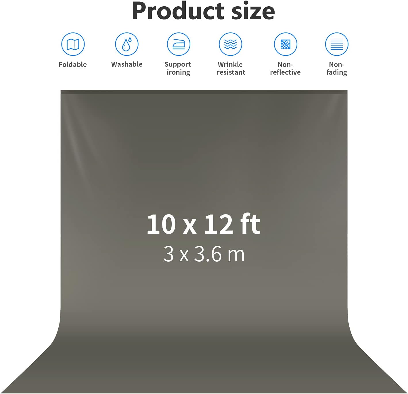 Black Friday - 50% OFF Neewer 10 x 12FT / 3 x 3.6M PRO Photo Studio premium polyester Collapsible Backdrop Background for Photography,Video and Television (Background Only) - Grey