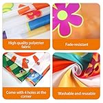 60's Hippie Bus Photo Prop 60s Party Decorations Large Fabric Retro Groovy Van Prop Hippie Selfie Frame Backdrop Background Banner Birthday Party Supplies Retro 60s 70s Party Favors 59 x 39.4 Inch - Image 3