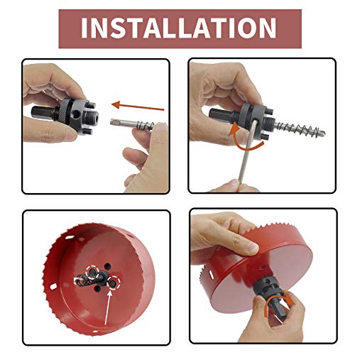 Hordion 76Mm 3 Inch Hole Saw With Drill Bits & Arbor, Heavy Duty Bi-Metal Hole Cutter For Cornhole Boards Wood Plastic Drywall #TOP4