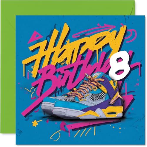 Carte Anniversaire 8 Ans Enfants Espadrille Graffiti