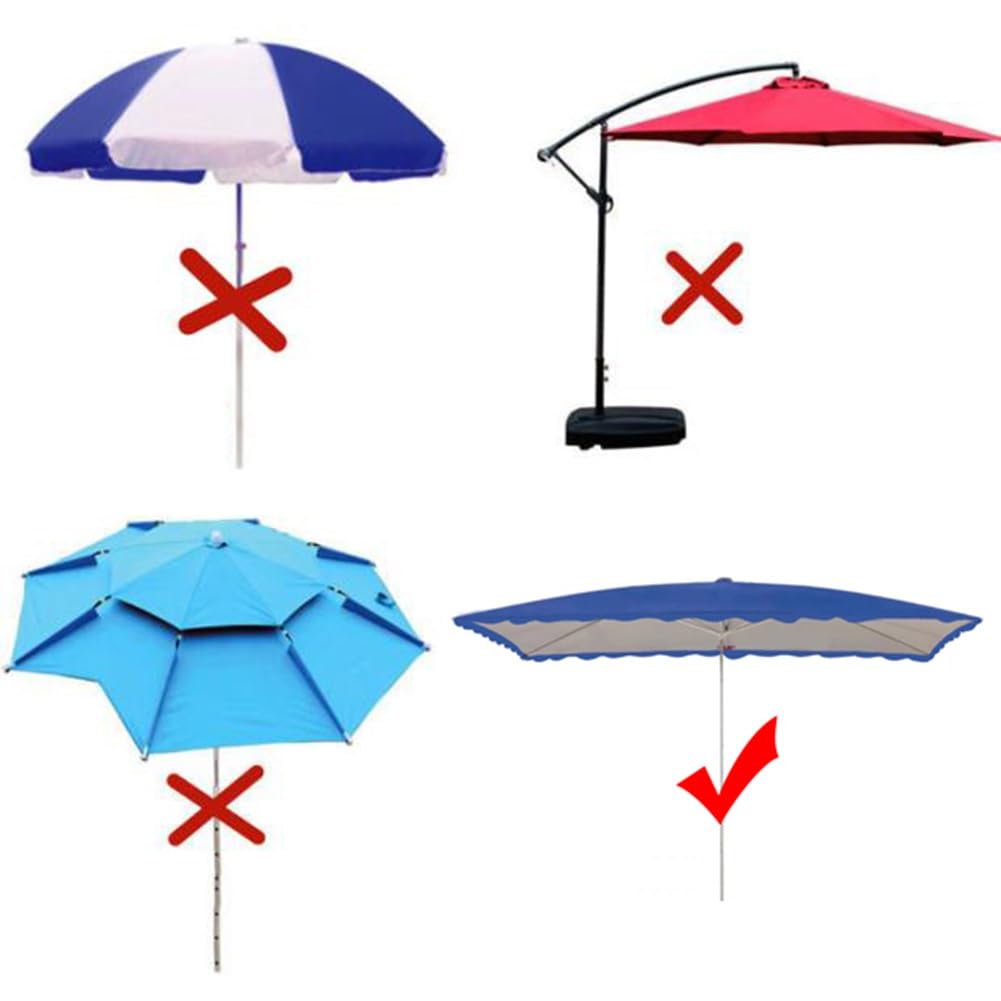 Tettoia di ricambio per ombrelloni da patio, copertura per ombrellone da mercato all'aperto per 4/6 costole, parasole rettangolare e quadrato, protezione dai raggi UV e tenda impermeabile.