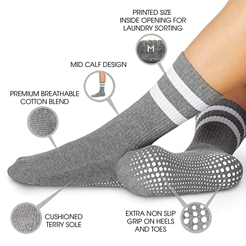 Image of LA ACTIVE Non Slip Yoga Grip Socks - Barre Ballet Pilates Athletic Socks for Men and Women