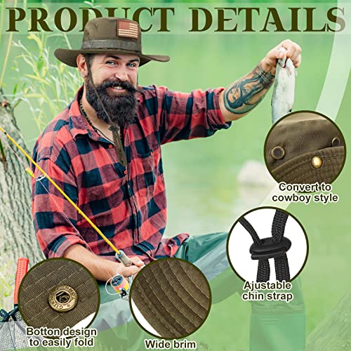 Xtinmee 3 Pcs Brim Boonie Hats For Men Fishing Hat Bucket Hat Tactical Military Sun Hat For Men Women Uv Protection For Sports Outdoor Activities Camouflage With Usa Patch #TOP1