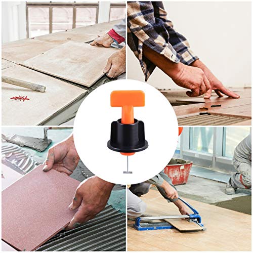 Espaçadores ajustáveis de nivelamento de azulejo reutilizáveis Tehaux pacote com 50, nivelamento de