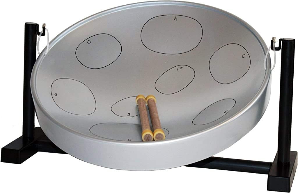 PANYARD Jumbie Jam W1084 Table Top Steel Pan Kit - Beginner Steel Drum-Grey 16-inch
