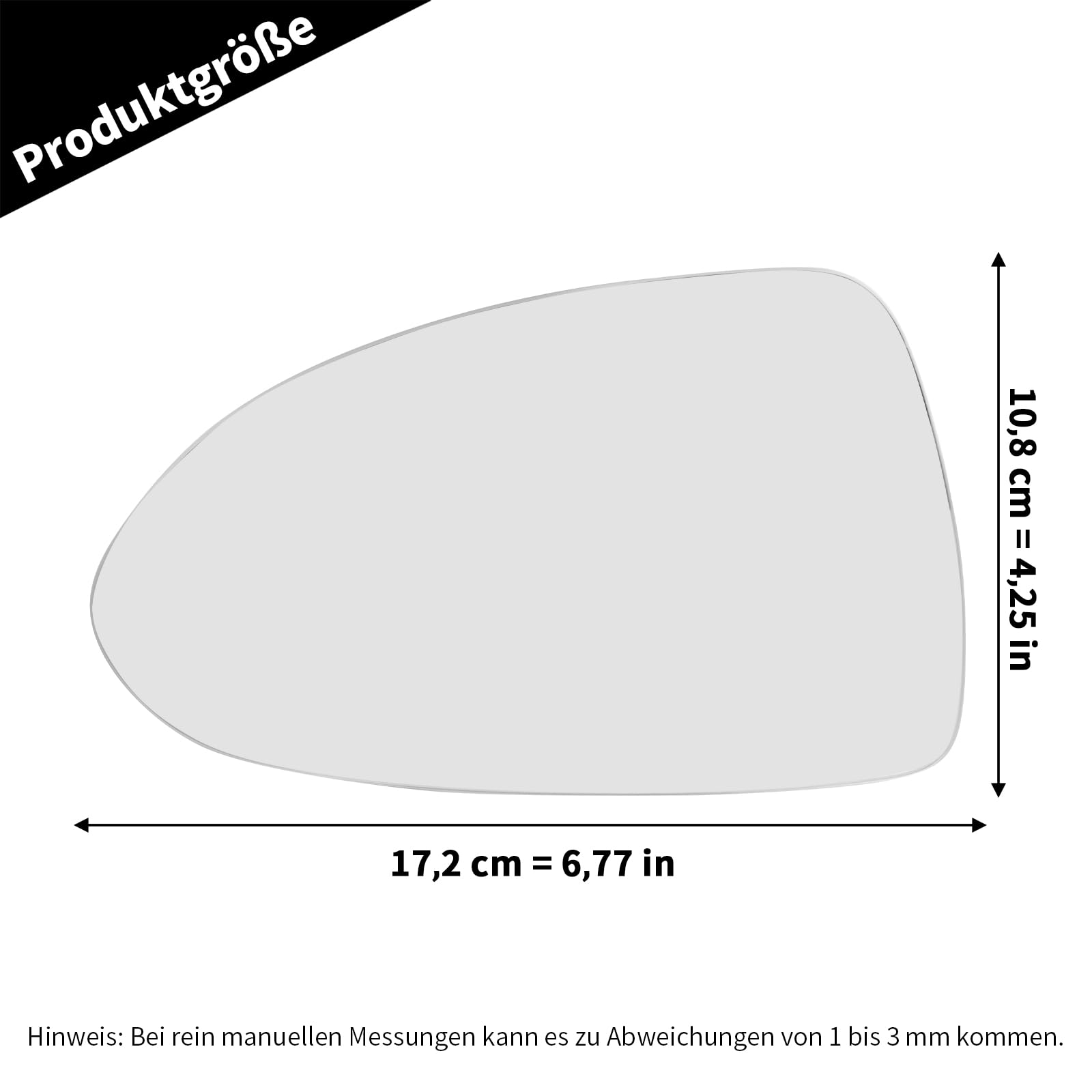 1426558 Szyba lusterka grzana z lewej strony, zamiennik dla Opel Corsa D 2006-2014, zamiennik dla Opel Corsa E 2014-2019