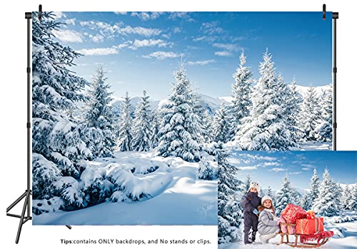 LTLYH 10x8ft Christmas New Year Party Background Winter Landscape Backdrop Winter Forest Ice and Snow World Theme Baby Shower Banner for Photography Kids Adults Photo Wallpaper 106