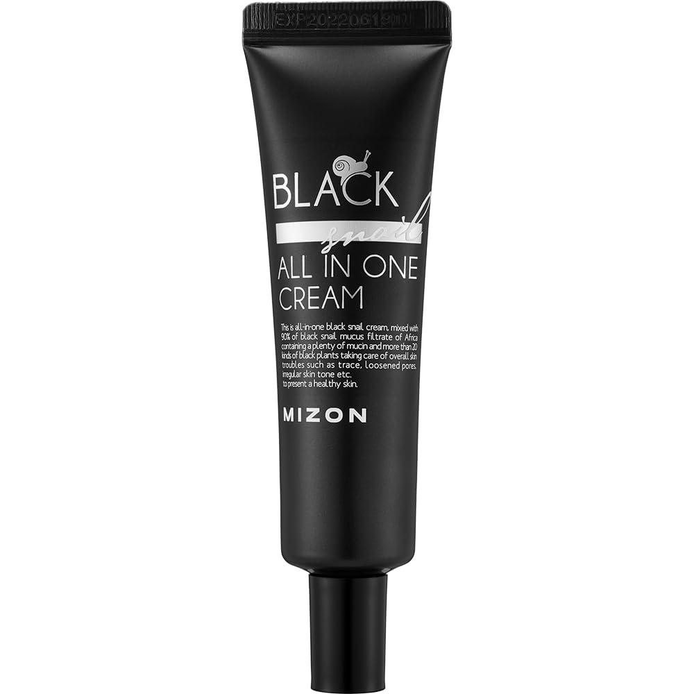 MIZON Snail Line, Black Snail All in One Cream, Day and Night Cream, Moisturizing, Anti-wrinkles, Blemish Care, Firming (35ml)