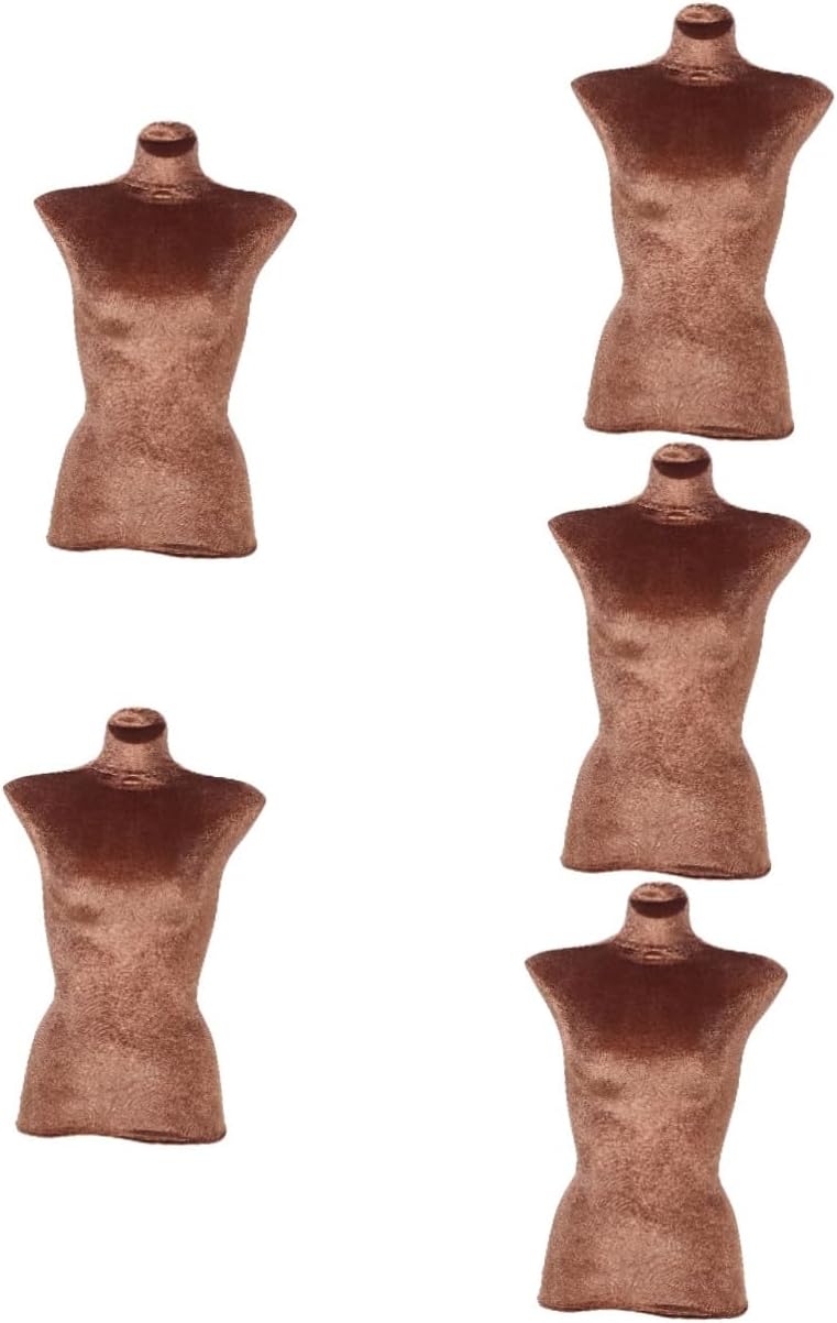 5pcs Female Mannequin Velour Stretchy for Fashion Display Elegant Coffee Velvet Replacement Cloth for Retail Boutique Form Easy to Clean and Replace