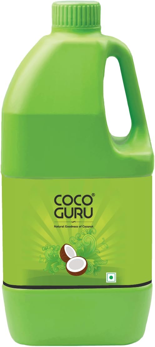 Cocoguru High Grade Coconut Cooking Oil - Jerry Can 1 Litre | Edible Coconut Oil | For Cooking, Hair, Skin, Baby Massage & Oil Pulling | Pure & Unrefined, Natural, Double Filtered | Keto Diet