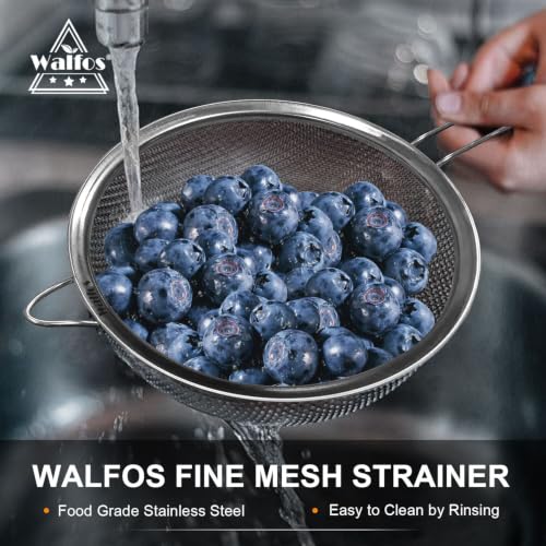 Image of Walfos Greek Yogurt & Curd Maker - 1100ml Fine Mesh Strainer with Lid | Multifunctional Yogurt Filter | Curd Maker for Home | Perfect for Homemade Yogurt, Curd, Cheese Maker (Stainless Steel)