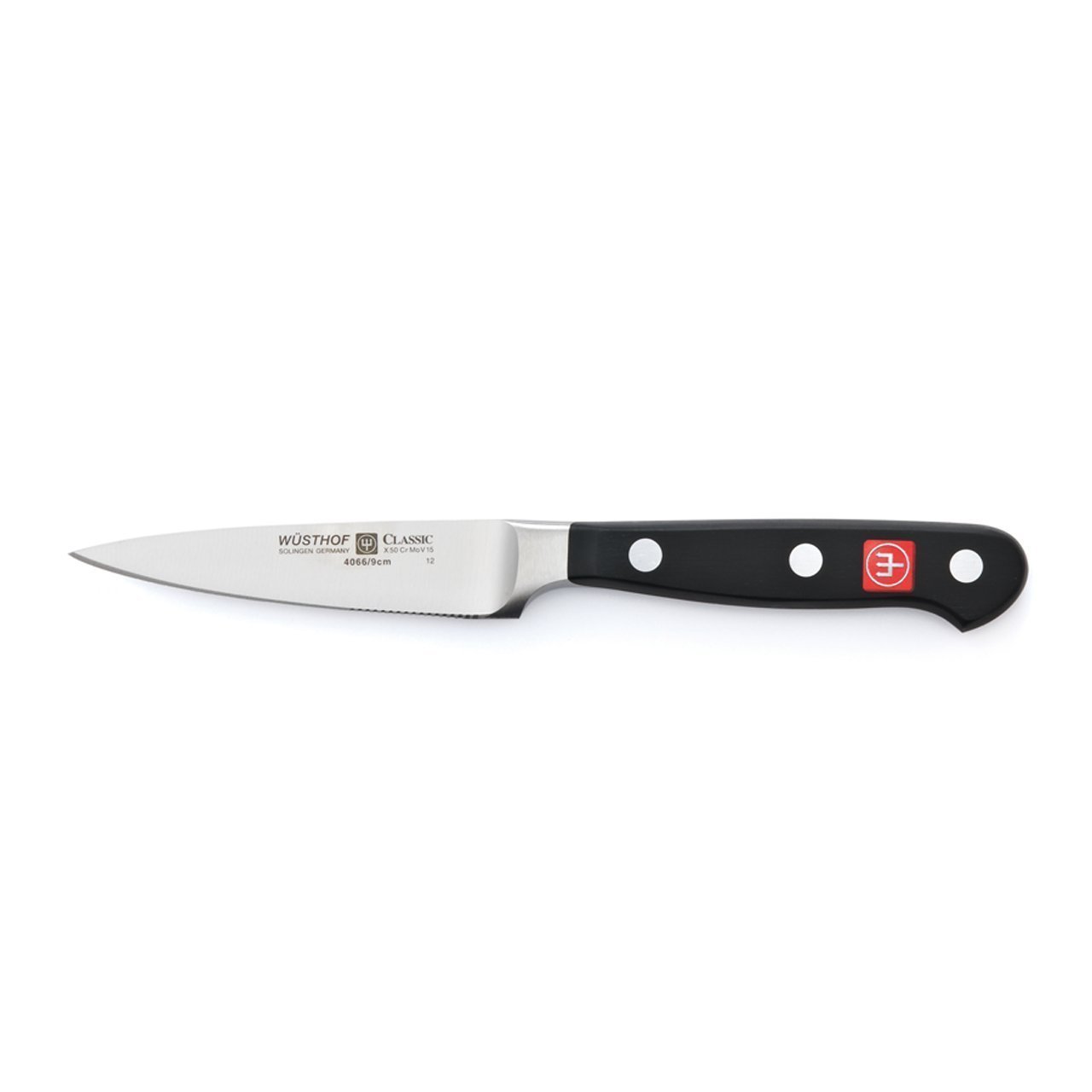 Wüsthof Classic High Carbon Steel Paring Knife, 3.5", Black