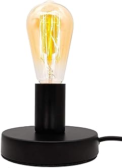 YXTH Industrial Table Lamp Base E26/E27 Ceramic Base Holder, Vintage Small Desk Lamp with Plug in Cord On/Off Switch Edison Lamp for Home Lighting Decor (Small)