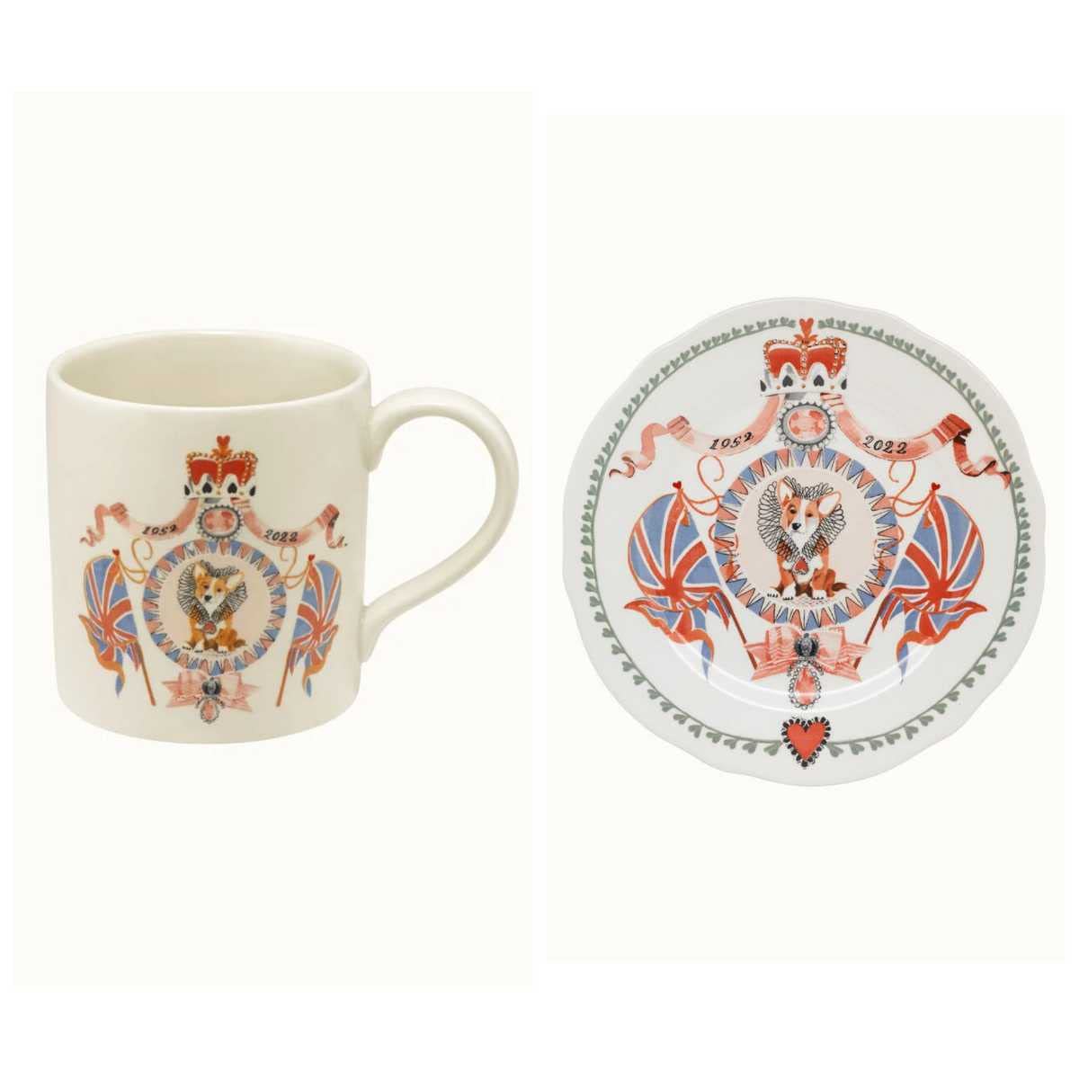 Amazon | Cath Kidston エリザベス女王 プラチナジュビリー マグカップ 