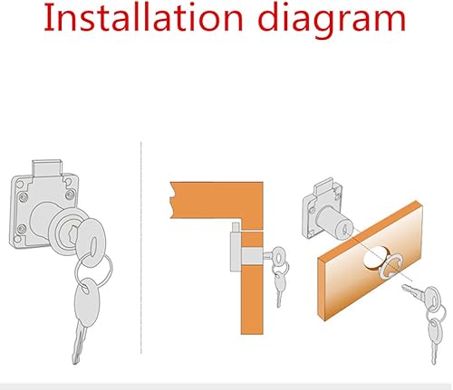 Miniatura 5 de Cerradura de cajón de gabinete, cerradura de buzón, modelo CT-138-22, para la fijación de documentos importantes y cajones ((diámetro del agujero