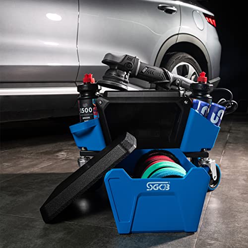 SGCB Mechanics Stool with Wheels Heavy Duty Roller Creeper Seat with Tool Storage Drawer and Soft Rubber Cushion for Garage Auto Detailing - 330 Lbs Load Bear - Image 4