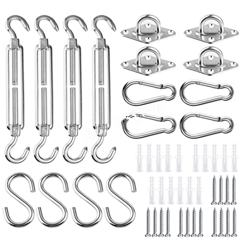 Stainless Steel Shade Sail Hardware Kit Rustproof Outdoor Rectangle Awning Attachment Set For Sun Shade Sail Canopy Fitt Sun Shade Sail Hardware Kit Rectangle Heavy Duty Stainless Steel