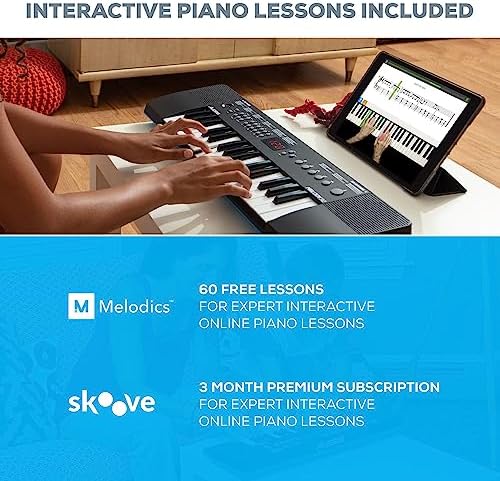 Alesis Melody 32 przenośne 32-klawiszowe minipianino cyfrowe / keyboard z wbudowanymi głośnikami, 300 brzmień, 40 utworów demo, łączność USB-MIDI
