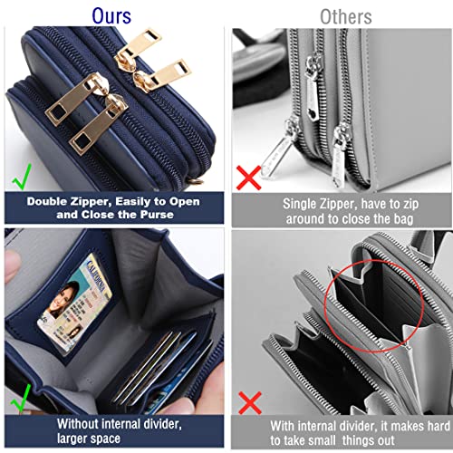 Image of Crossbody Cellphone Purse Women Touch Screen Bag RFID Blocking Wallet Handbag Shoulder Strap