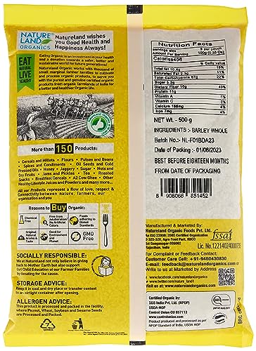Image of Natureland Organics Barley Dalia 500 Gm - Organic Dalia (Pack of 3)