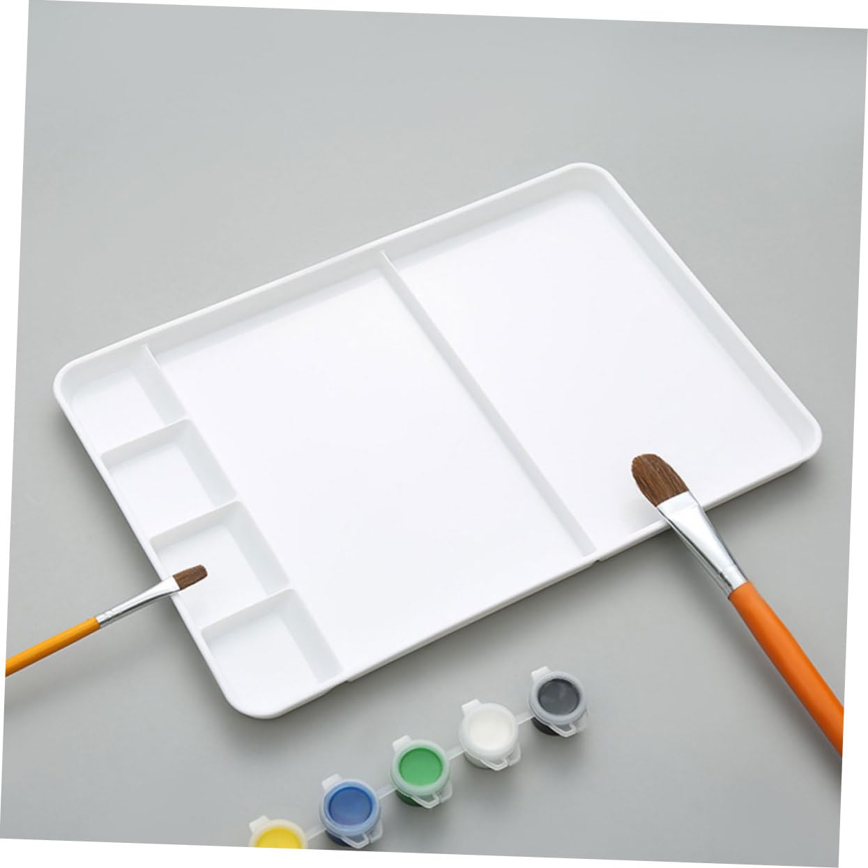 Palette de Peinture Plastique PP à Compartiments Multiples, Blanc