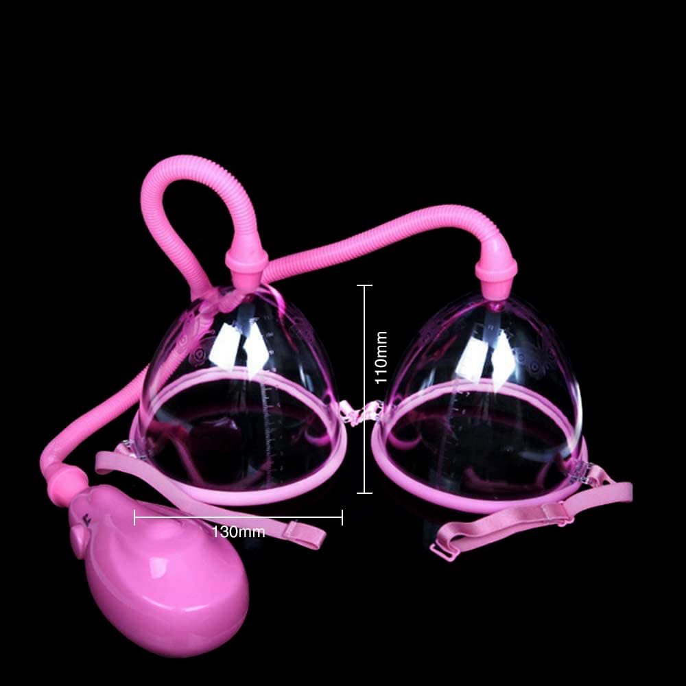 Honeypleasures Electric Breast Pump Dual Suction Cupping Nipple Massage Enlargement Enlarger Set for Female Sex Toy ()
