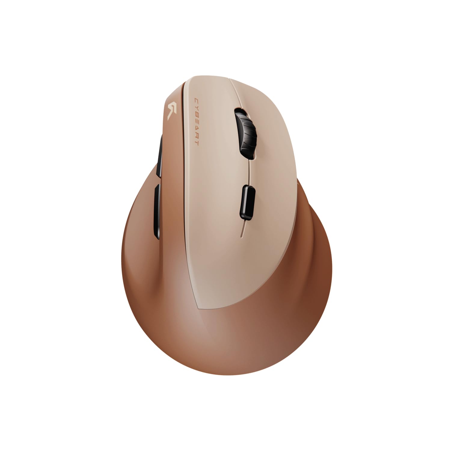 Cybeart | Arcus Wireless Ergonomic Mouse | Dual Mode (2.4 GHz + BT 5.1) | 2400 Adjustable DPI | Silent Switches (3M Clicks) | Connect 3 Devices - Mac & Windows | Comfort Grip Design (Mocha Mousse)-image-29